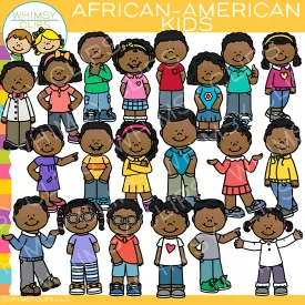 Everyday African-American Kids Clip Art