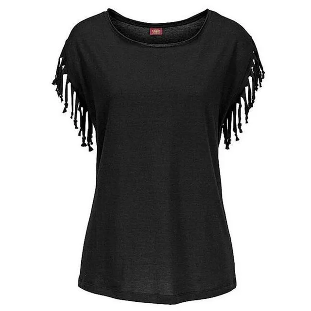 Falacs zozo Women Cotton Tassel Casual Blouses Sleeveless Solid Color Shirts Top Short Sleeve O-neck Women's Clothing Blouse