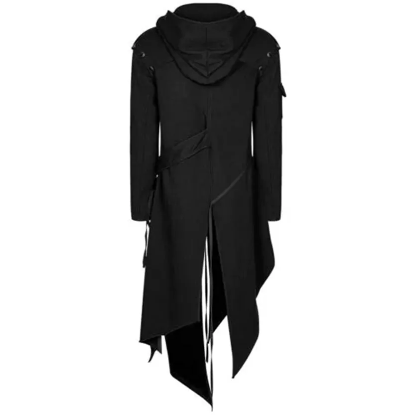 Funki Buys | Jackets | Men's Dark Gothic Long Hooded Jacket