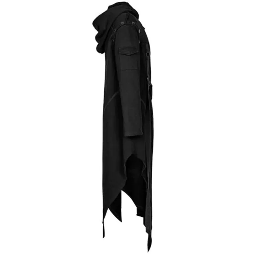 Funki Buys | Jackets | Men's Dark Gothic Long Hooded Jacket