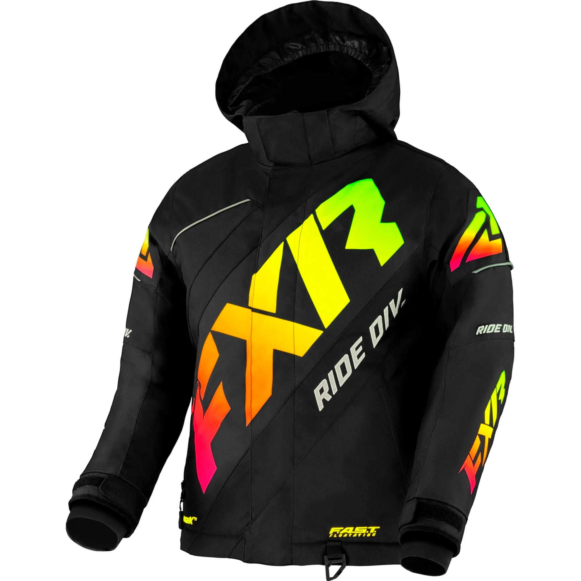 FXR Child CX Snowmobile Jacket Black/Sherbert