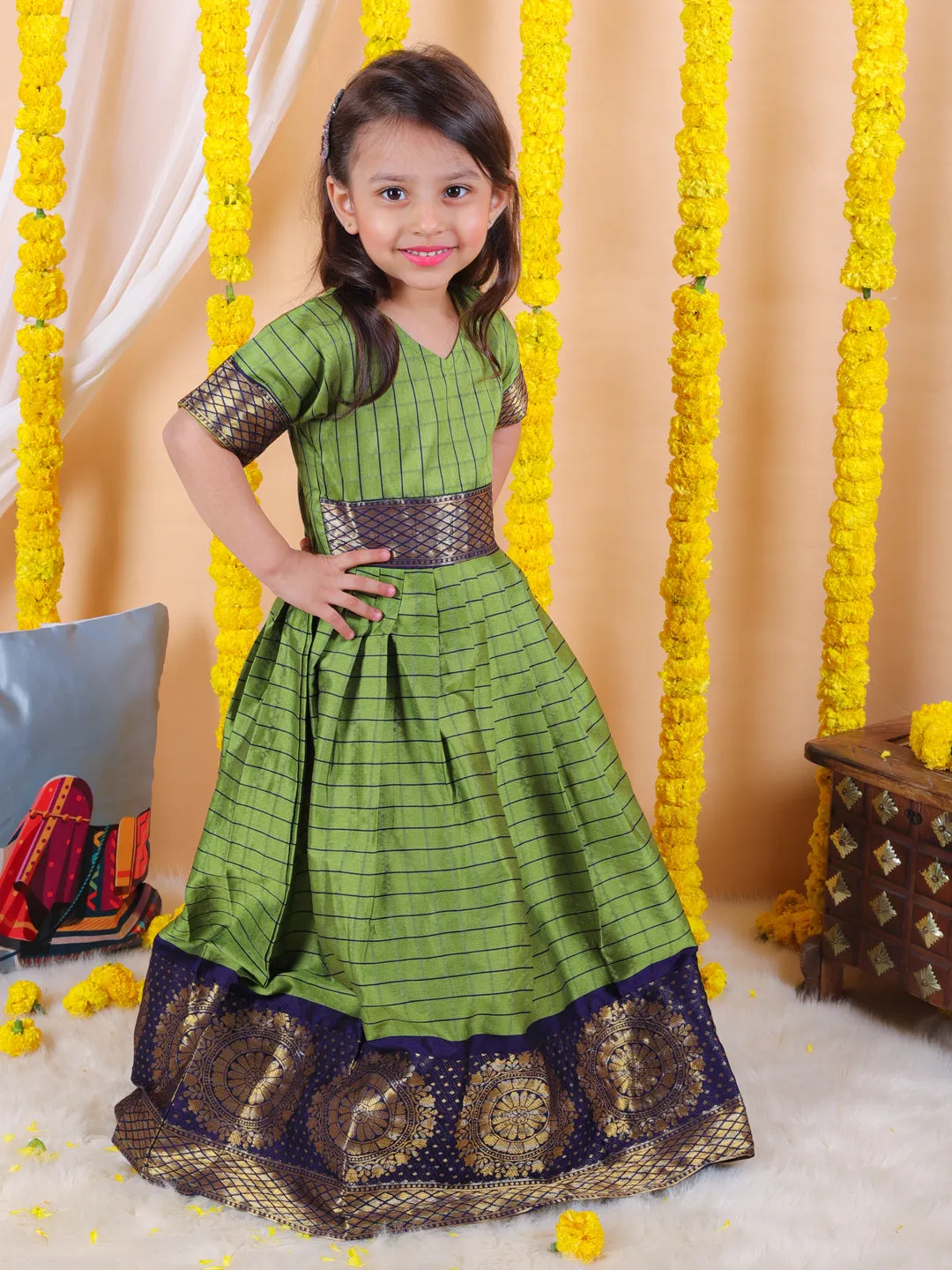 Girls Wedding  Party Dresses  Gown - Green