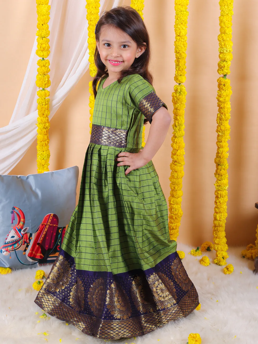 Girls Wedding  Party Dresses  Gown - Green