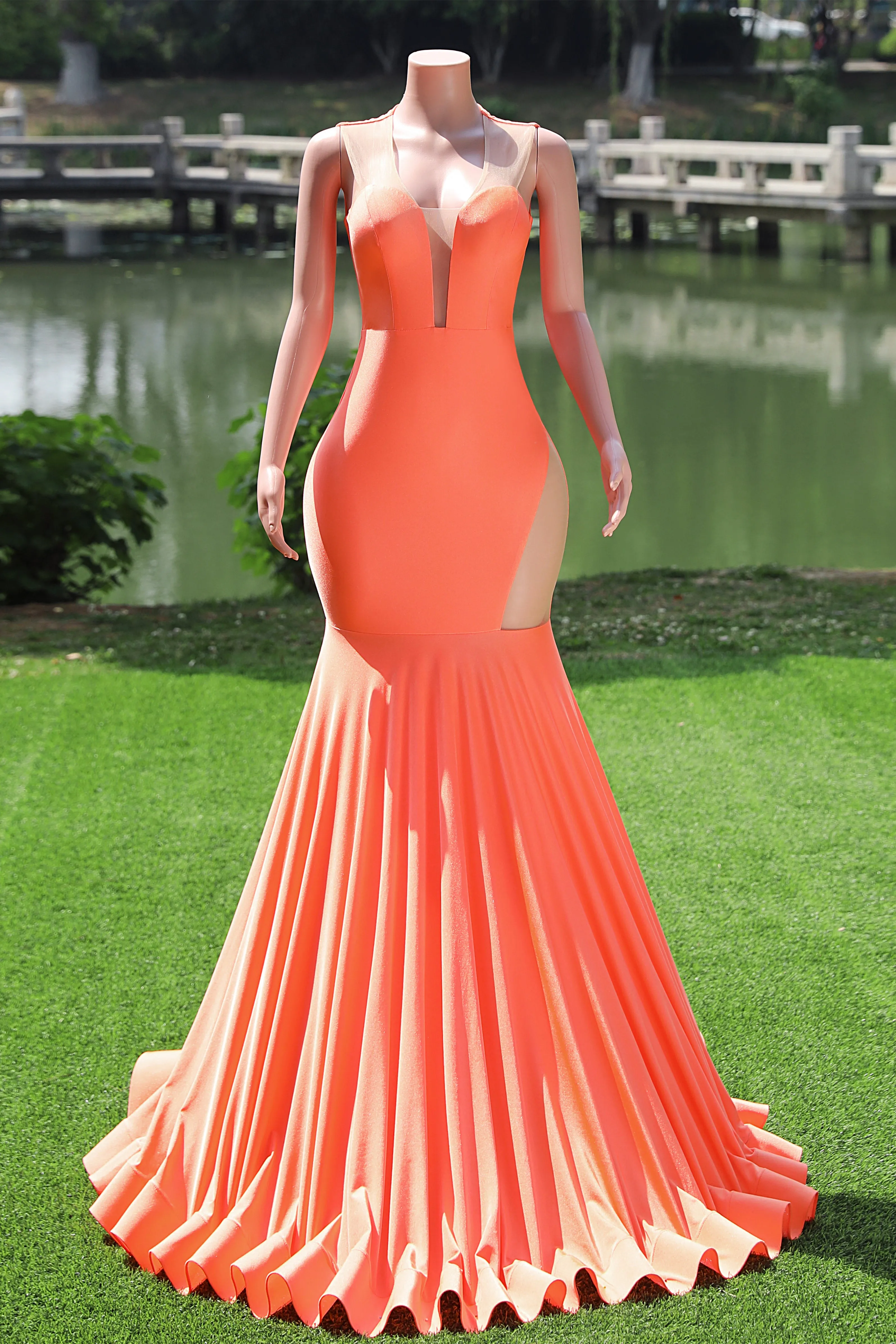 Green Prom Dresses Sexy Mermaid Women Evening Dress Sleeveless Open Back