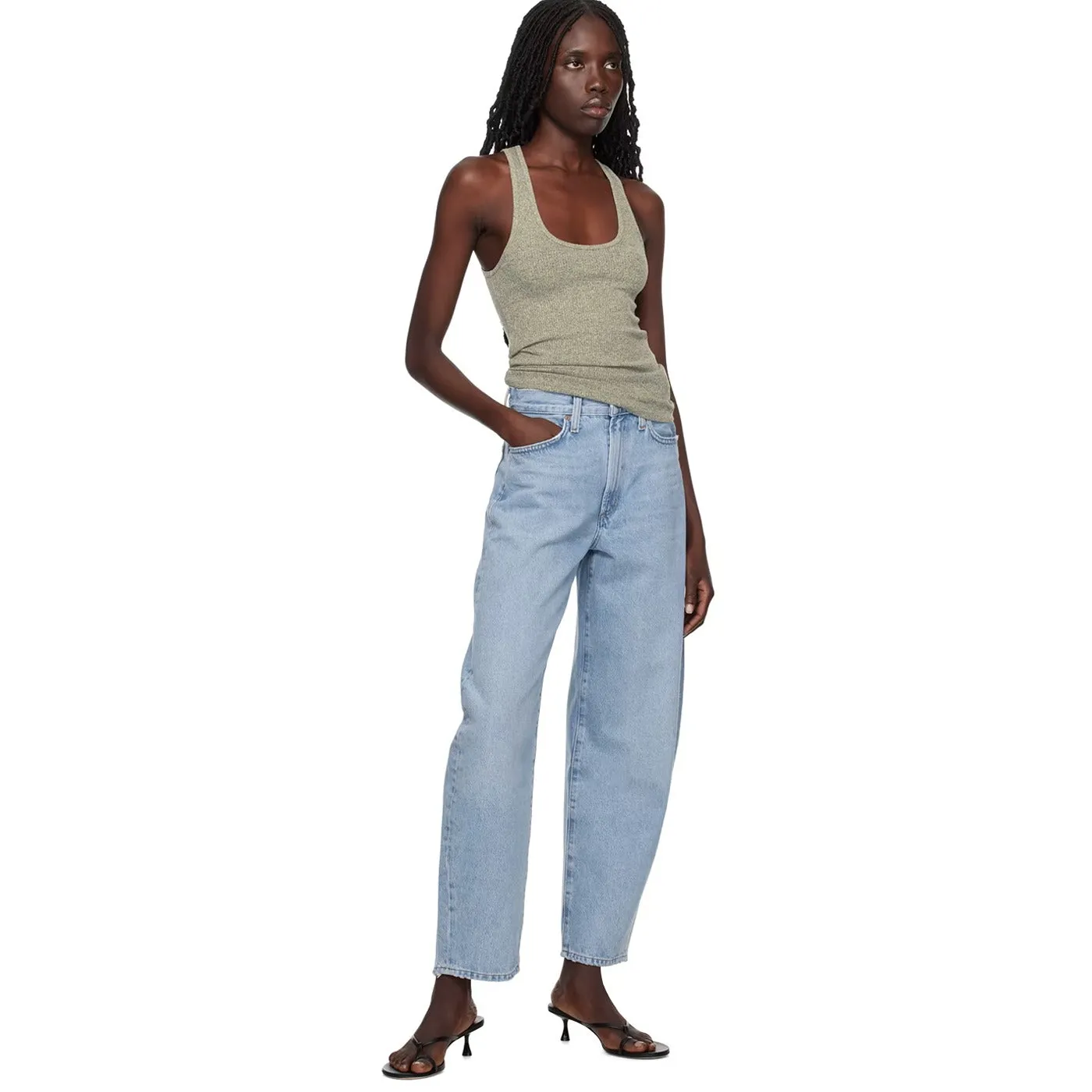 High Rise Light Blue Ballon Fit Jeans