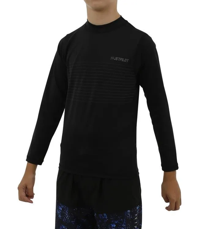 Jetpilot Splice Boys Long Sleeve Rashie (2018) - Black