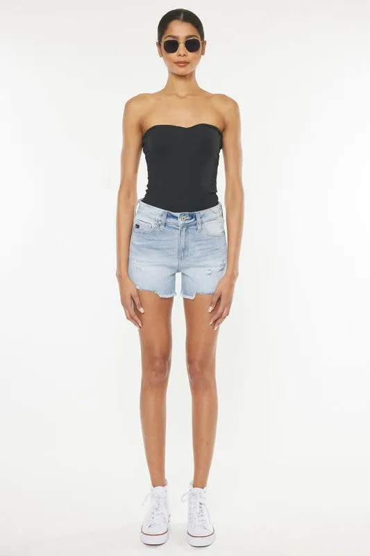 Kayce Light Wash Denim Shorts