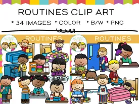 Kids Routines Clip Art