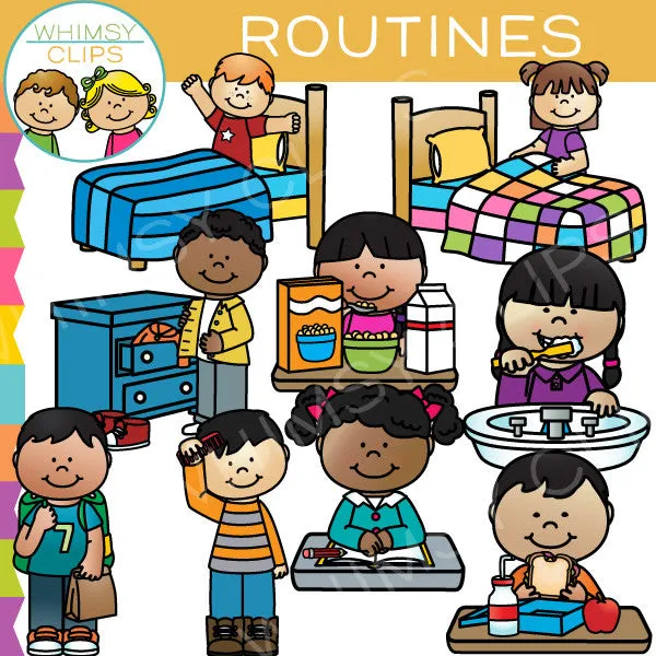 Kids Routines Clip Art