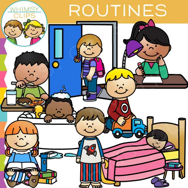 Kids Routines Clip Art