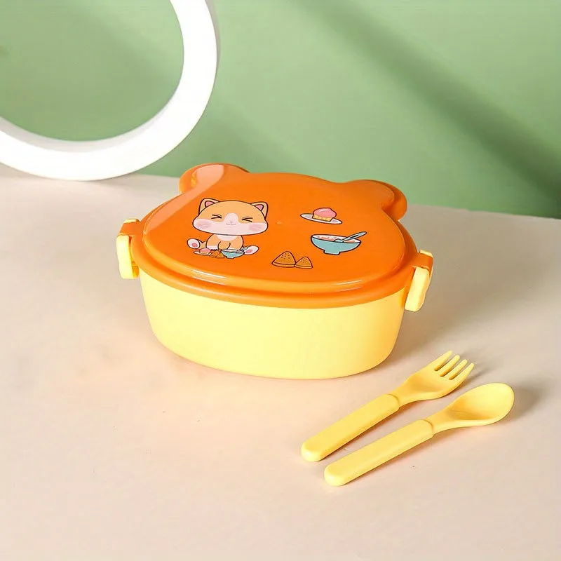 Leakproof Kids Bento Box with Cute Anime Design Microwave Safe