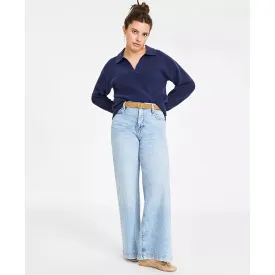 Light Blue High Rise Wide-Leg Jeans