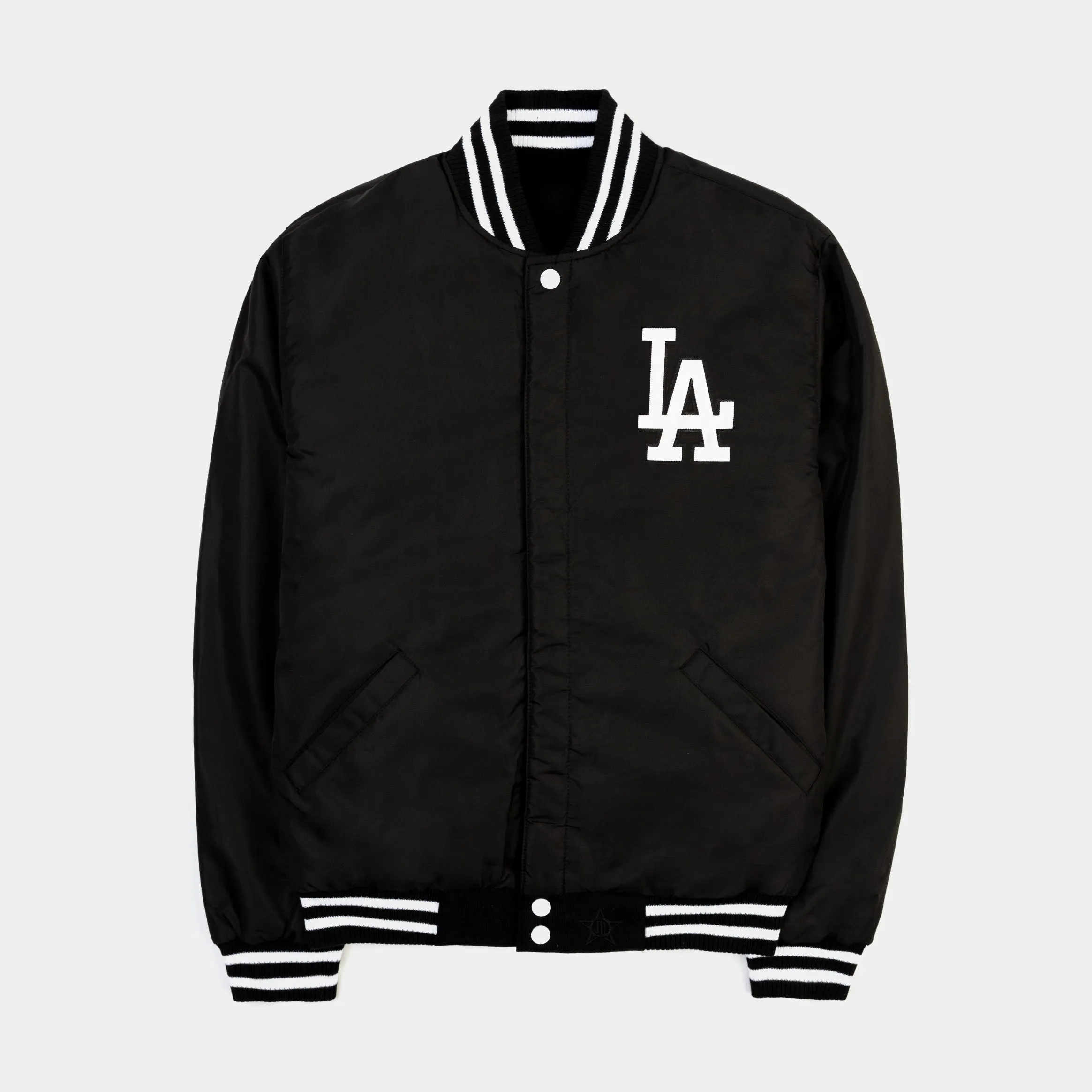 Los Angeles Dodgers Reversible Letterman Mens Jacket (Black/White)