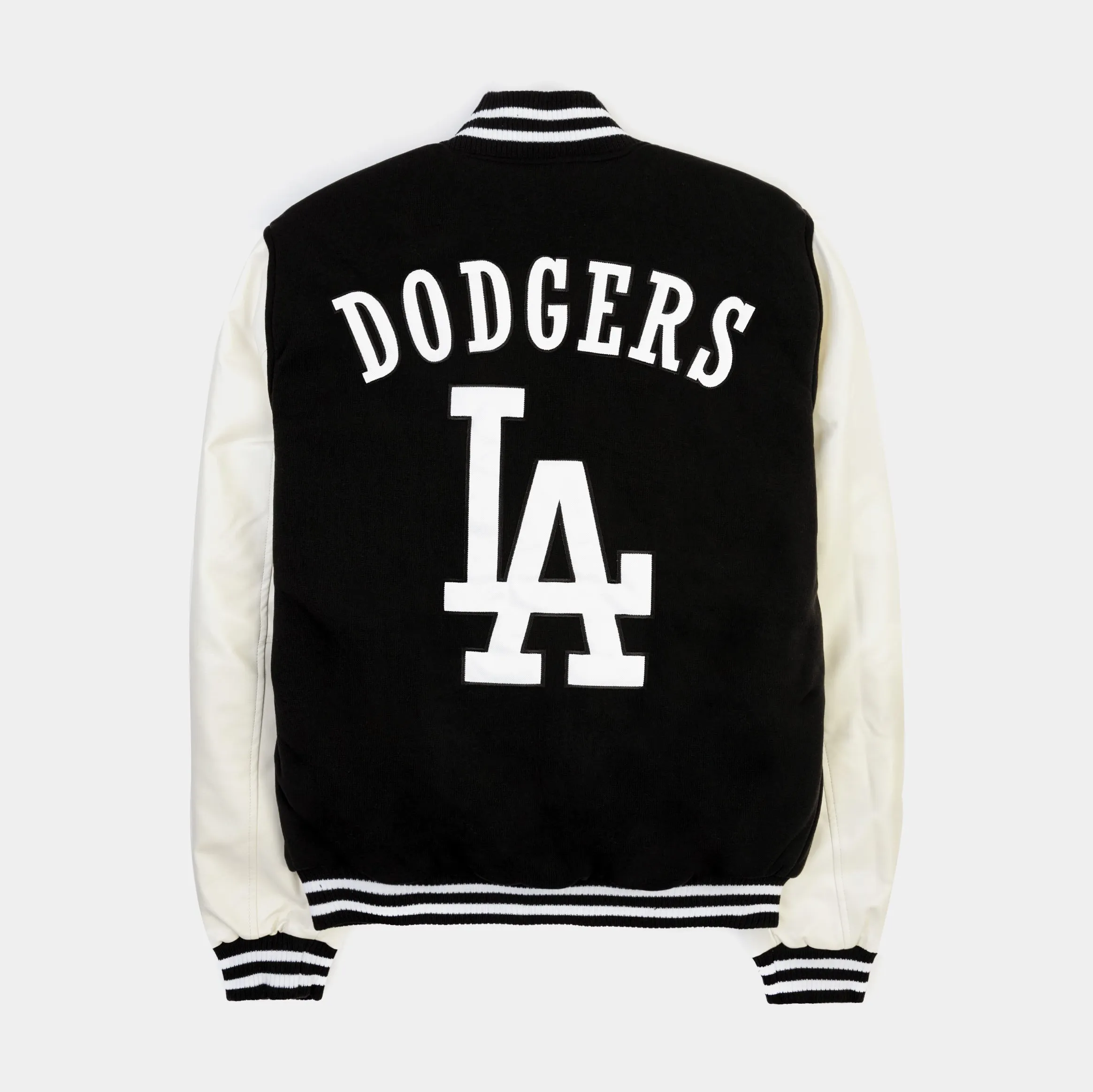 Los Angeles Dodgers Reversible Letterman Mens Jacket (Black/White)