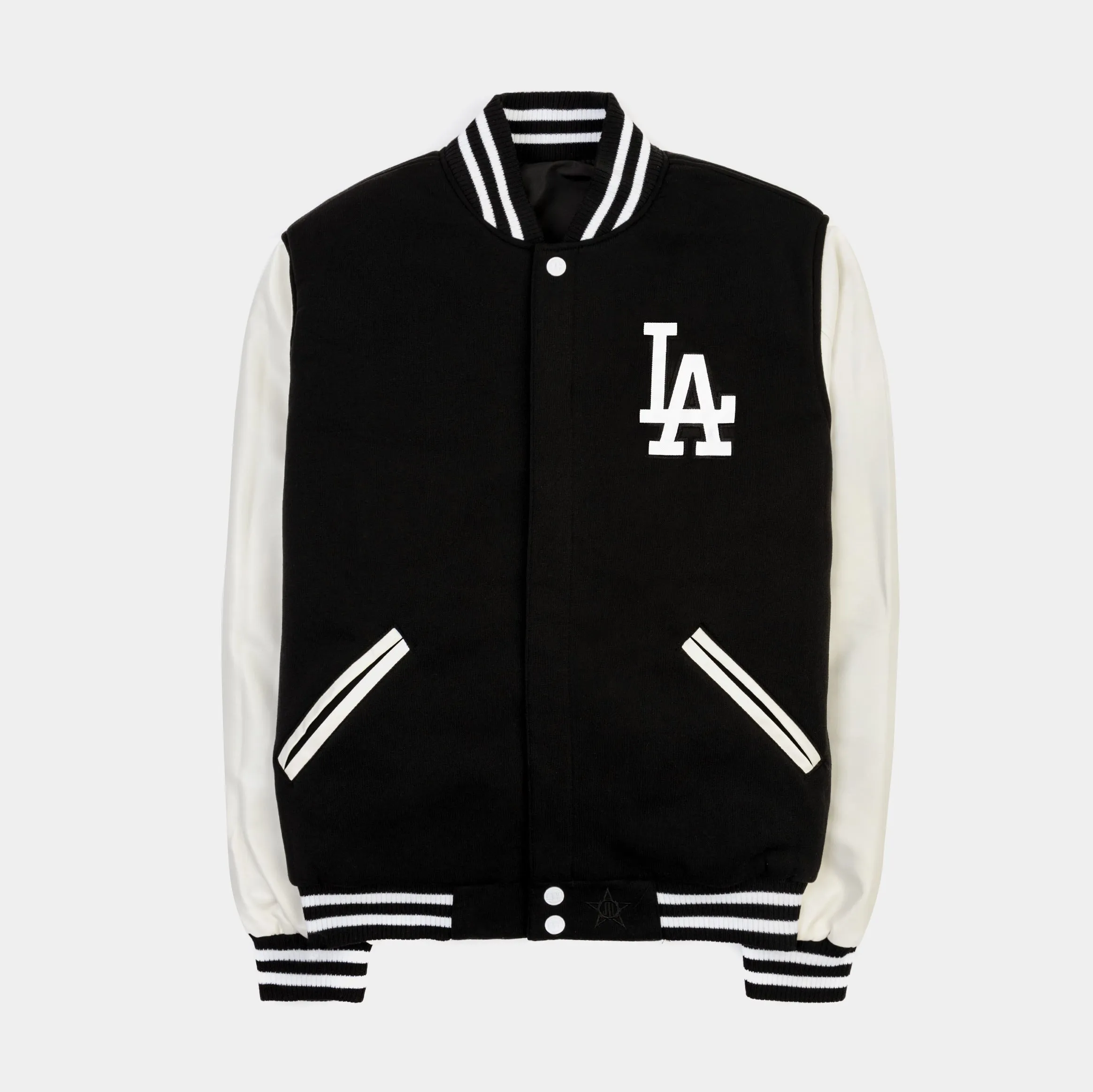 Los Angeles Dodgers Reversible Letterman Mens Jacket (Black/White)