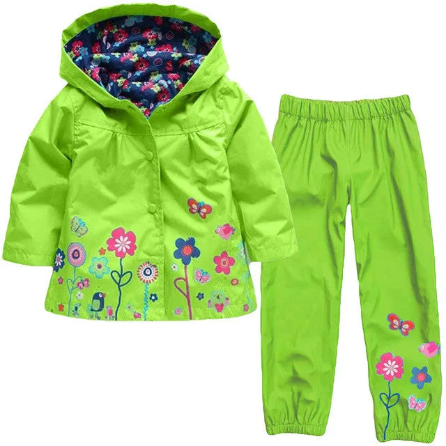 LZH Boys Clothes Set Kids Clothes Dinosaur Raincoat Jacket Pants Boys Sport Suit 2017 Spring Girls Clothes Children Clothing Set