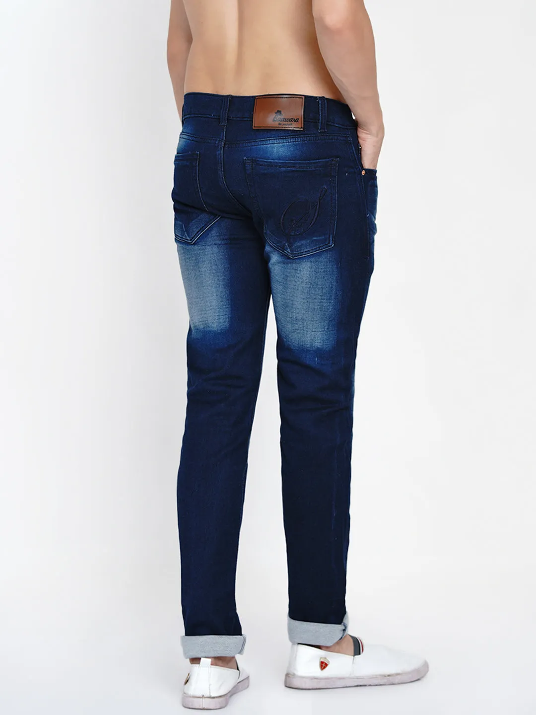 Men Blue Heavy Fade Regular Fit Jeans