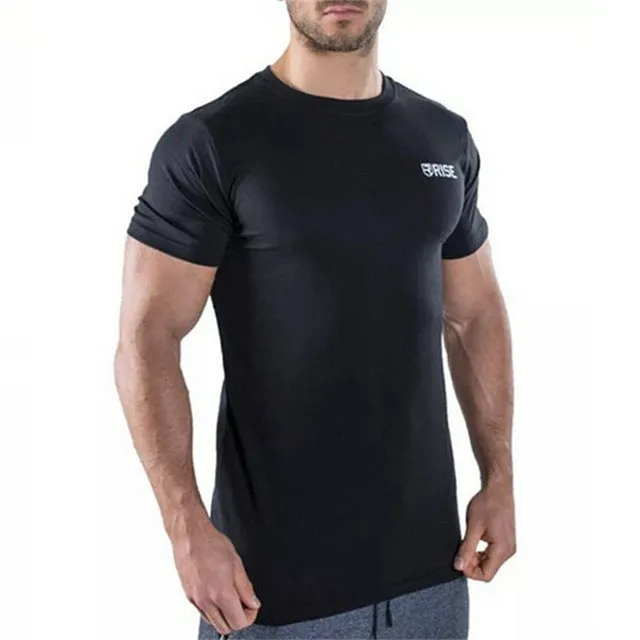 Mens Brand gyms t shirt Fitness Bodybuilding Crossfit Slim fit Cotton Shirts Short Sleeve workout Men fashion Tees Tops clothing