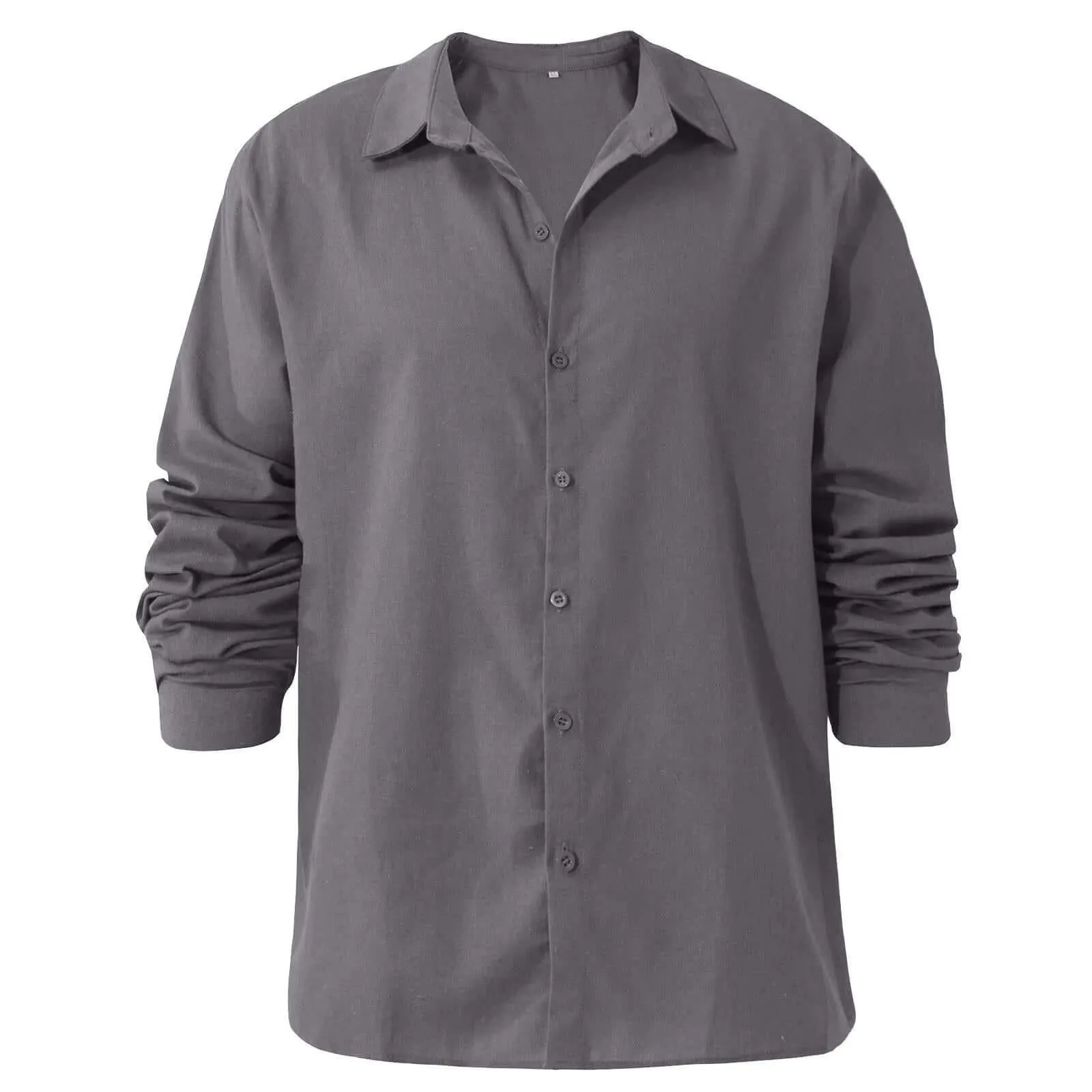 Men's Linen Style Shirts Casual Long Sleeve Shirts