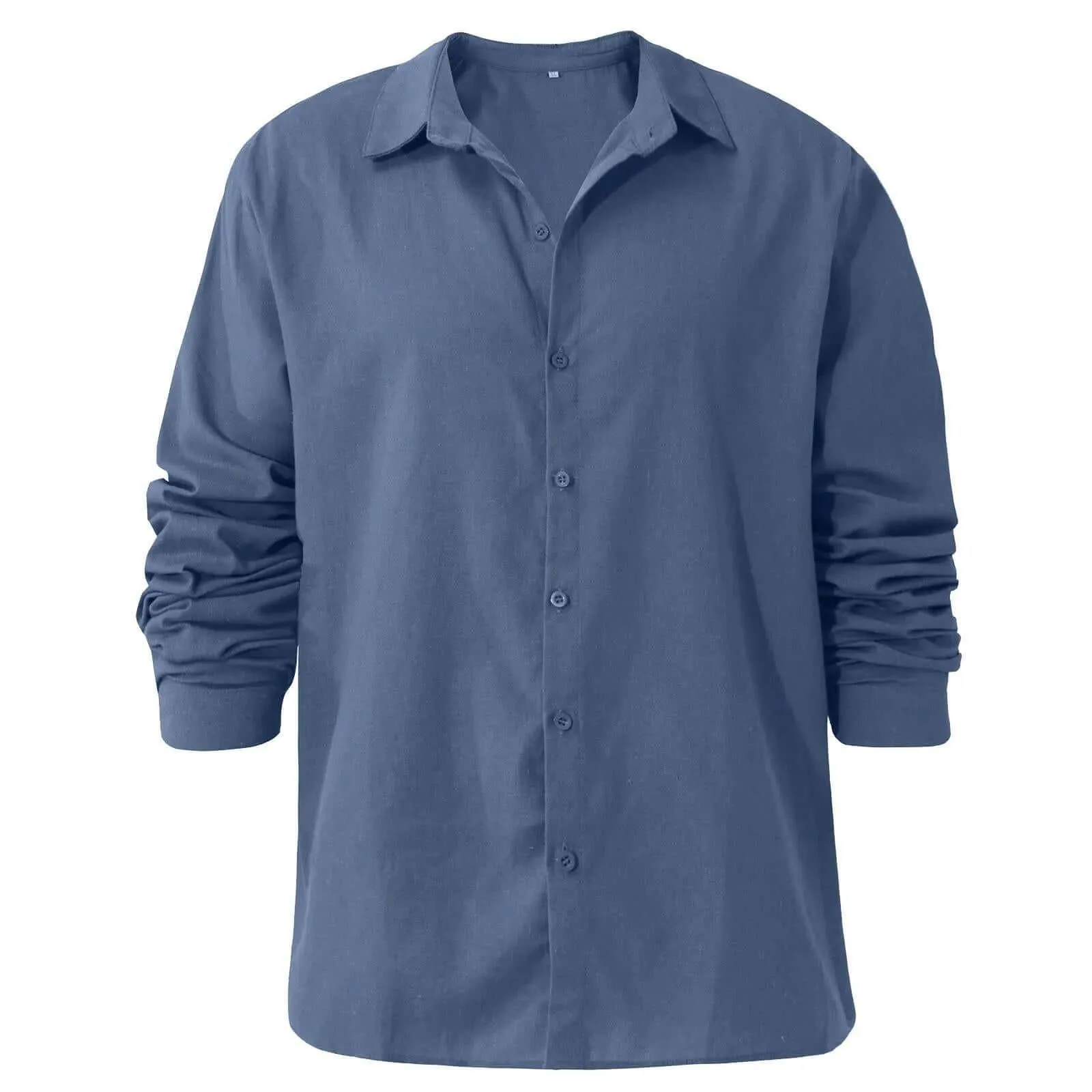 Men's Linen Style Shirts Casual Long Sleeve Shirts