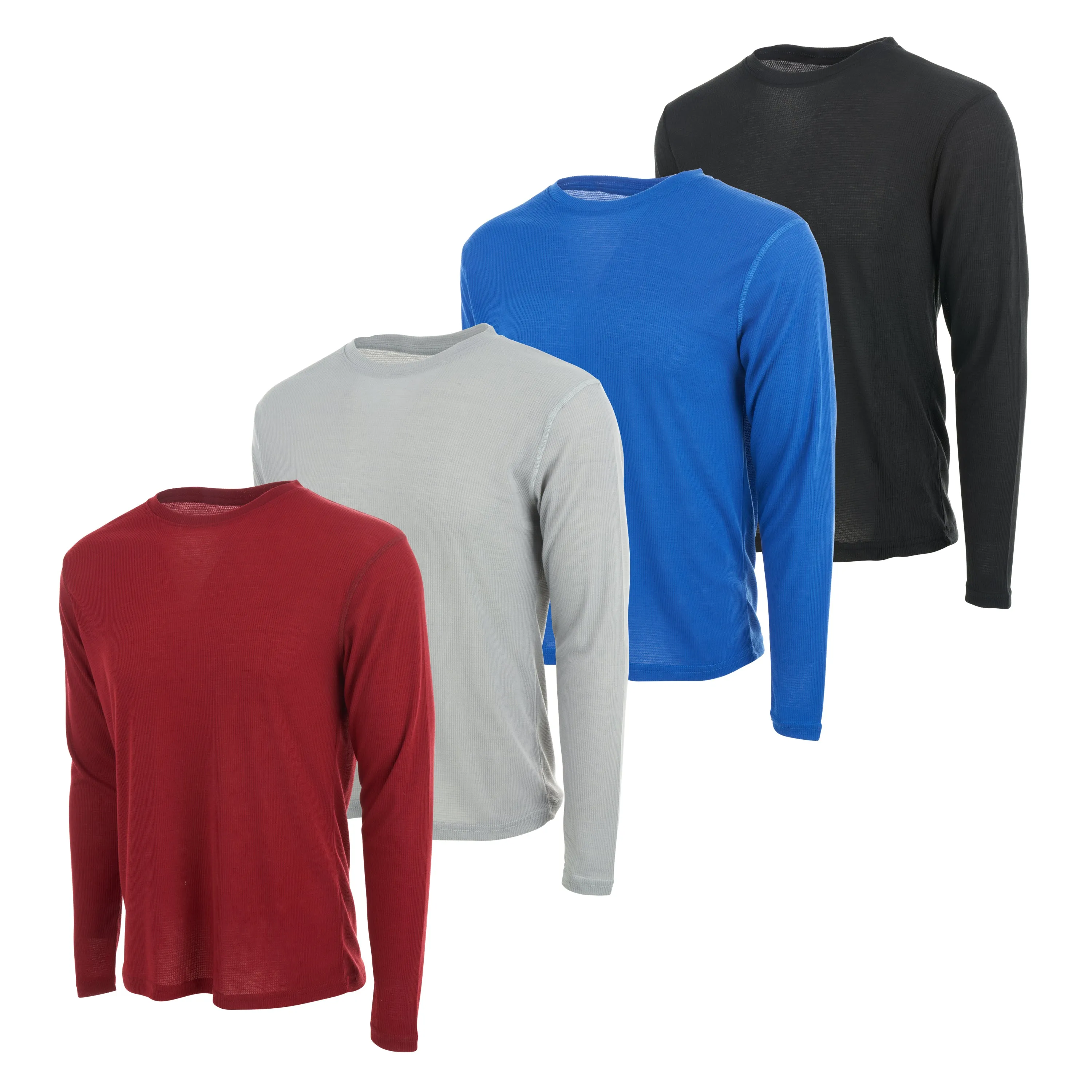 Mens Thermal Long Sleeve Shirt - Henley Top Base Layer for Tshirts & Jackets - Lightweight Thermal Shirt Mens - 3 & 4 Pack