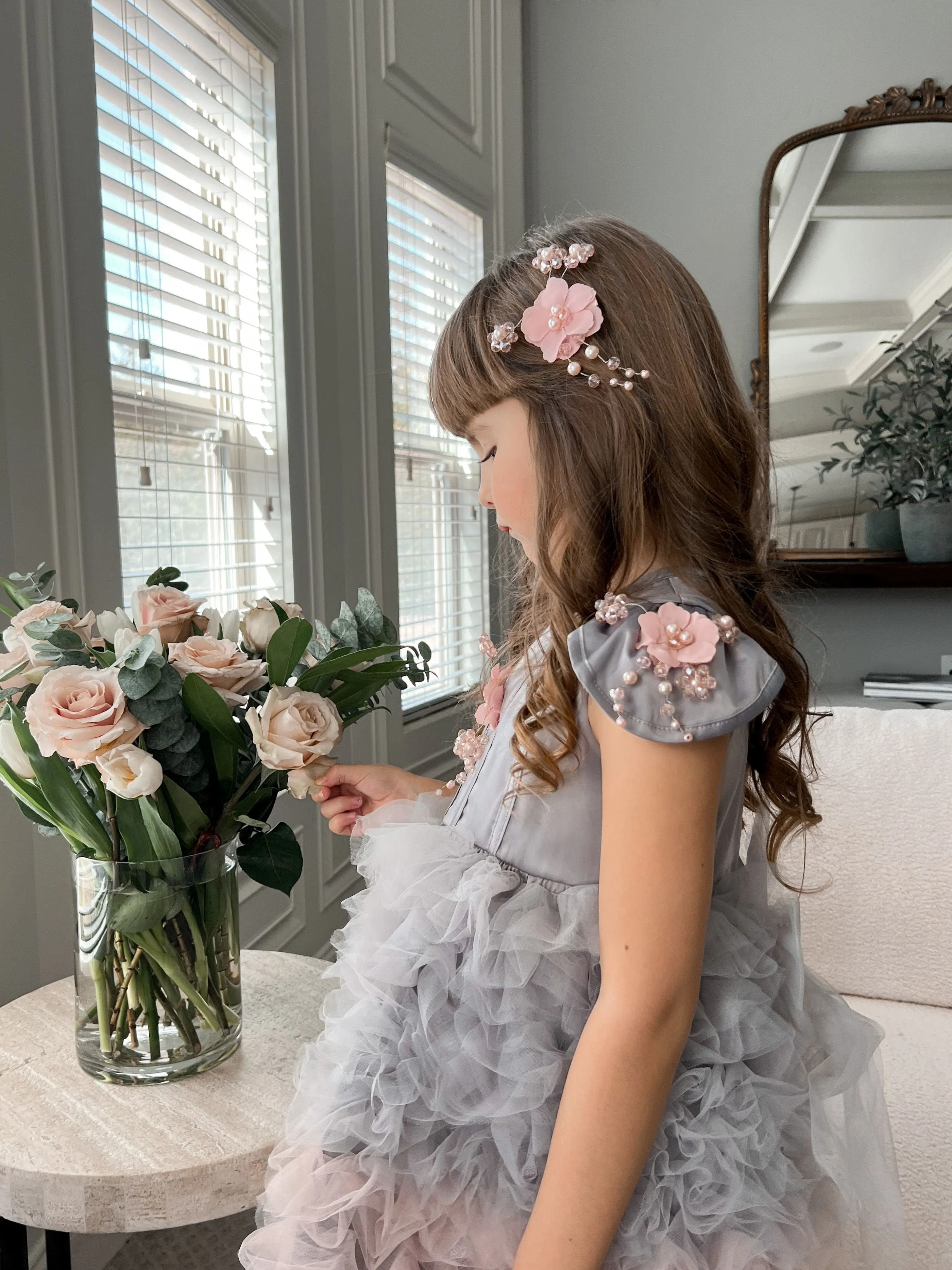 Mia Grey and Pink Ombré Cupcake Tulle Dress