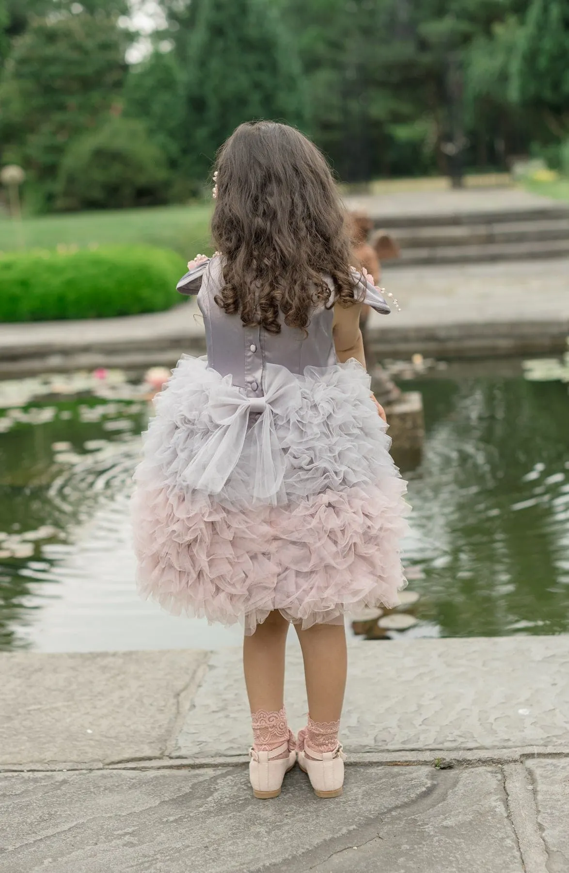 Mia Grey and Pink Ombré Cupcake Tulle Dress