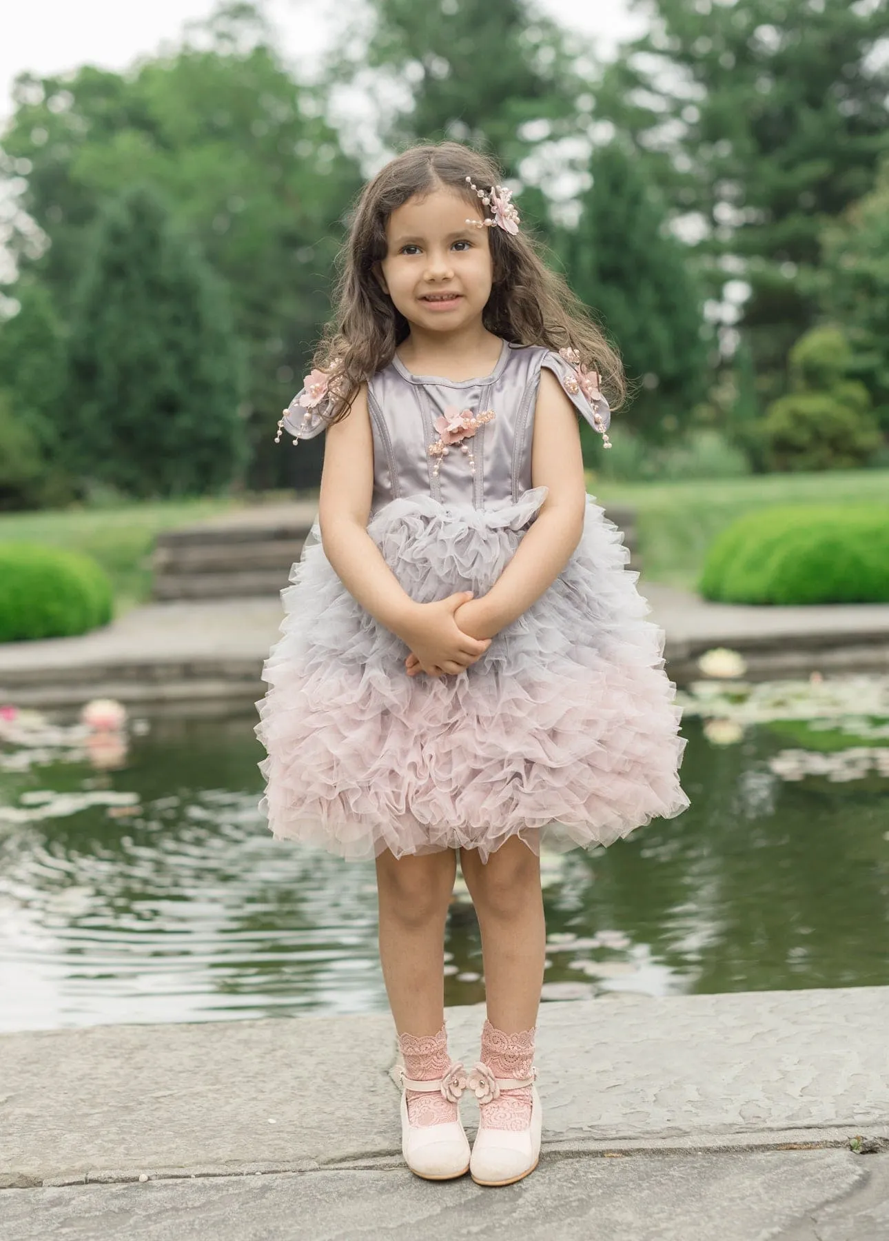 Mia Grey and Pink Ombré Cupcake Tulle Dress