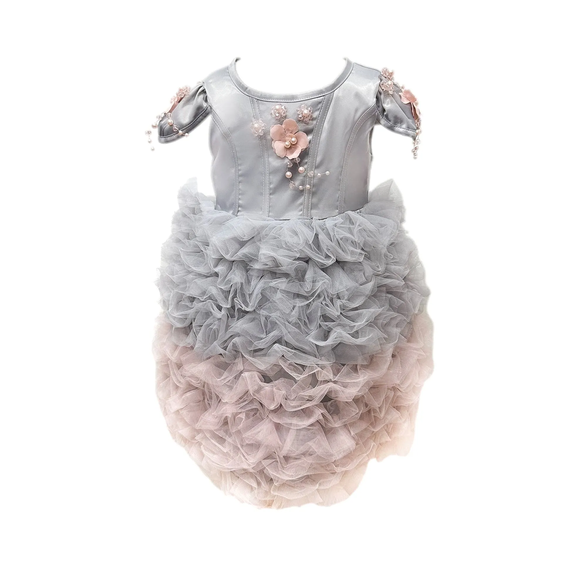 Mia Grey and Pink Ombré Cupcake Tulle Dress