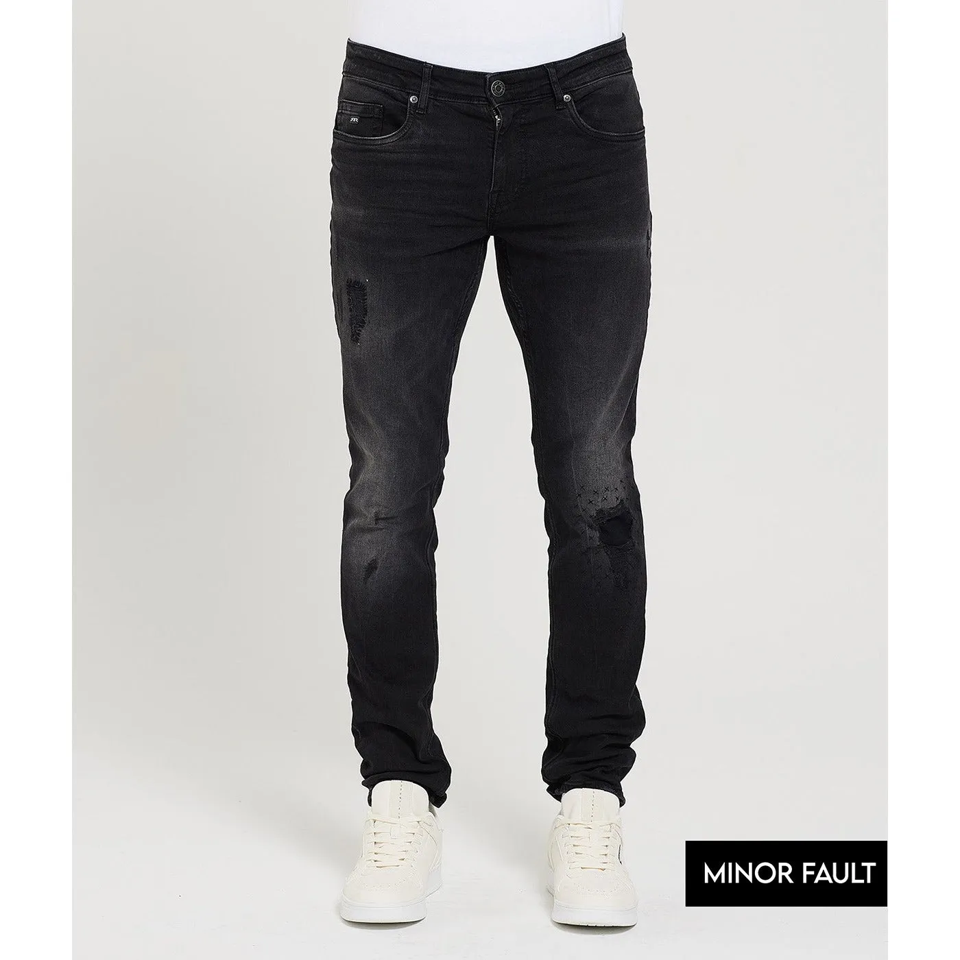 (Minor Fault) Black Ripped Slim Jeans