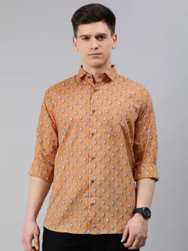 Mustard Cotton Full Sleeves Shirts For Men-Mmf022