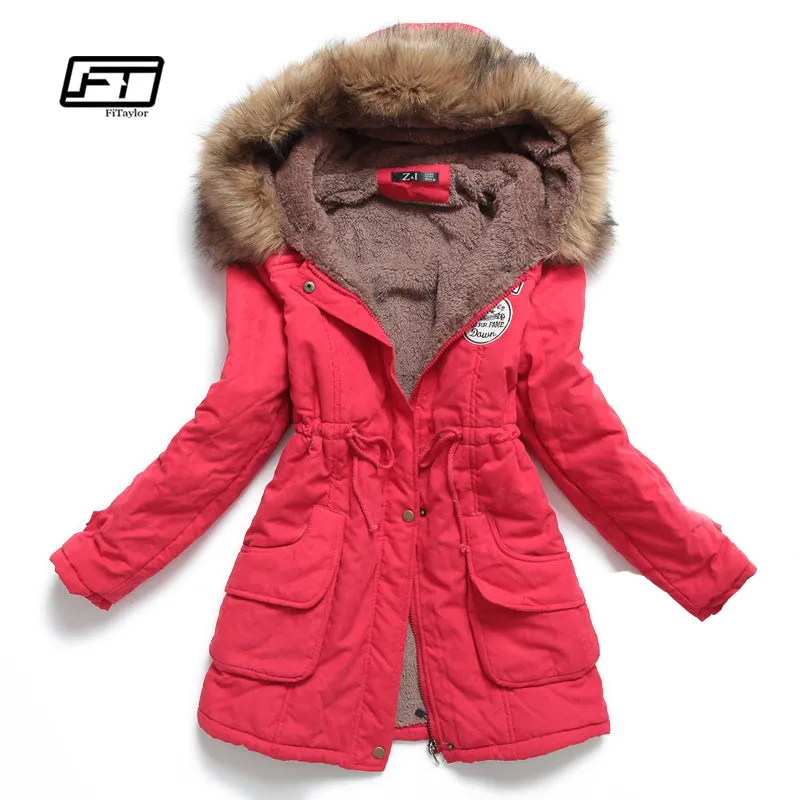 new winter women jacket medium-long thicken plus size 4XL outwear hooded wadded coat slim parka cotton-padded jacket overcoat