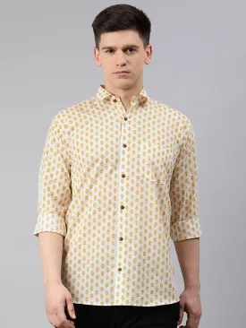 Off White Cotton Full Sleeves Shirts For Men-Mmf022