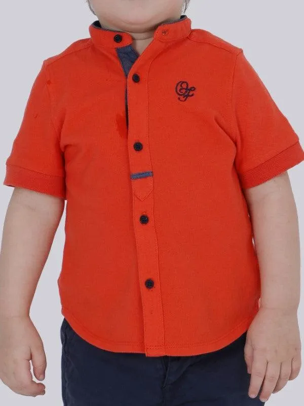 One Friday Orange Solid Shirt