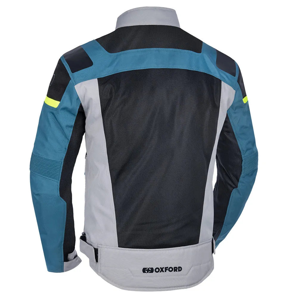 Oxford Dakar Air Men Motorcycle Gear Jacket silver Blue Fluo