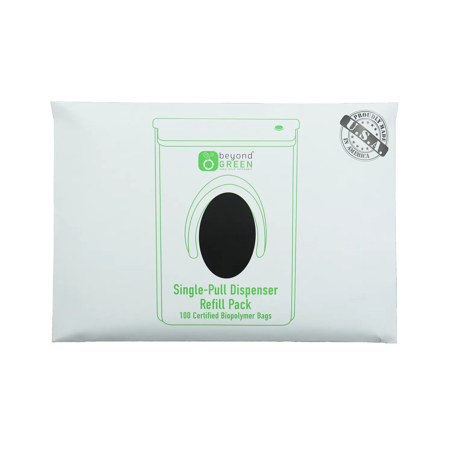 Plant-Based Dog Poop Bags Refill for Single-Pull Park Dispenser - 100 Bags