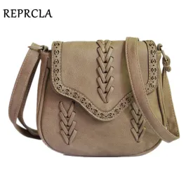 REPRCLA Newest Fashion Women Bag Weave PU Leather Handbags Crossbody Vintage Small Messenger Bags For Gift L510