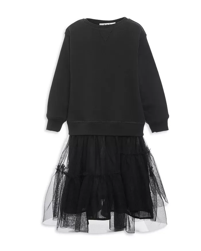 Rory Tulle Sweatshirt Dress | Black