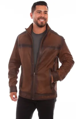 Scully Mens Brown Leather Burnished Jacket