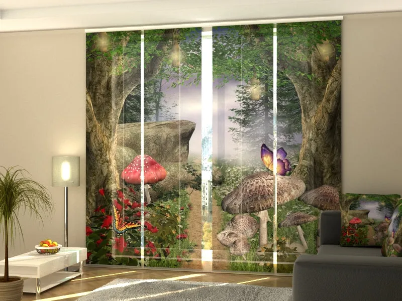 Set of 4 Panel Curtains Wonders in the Forest