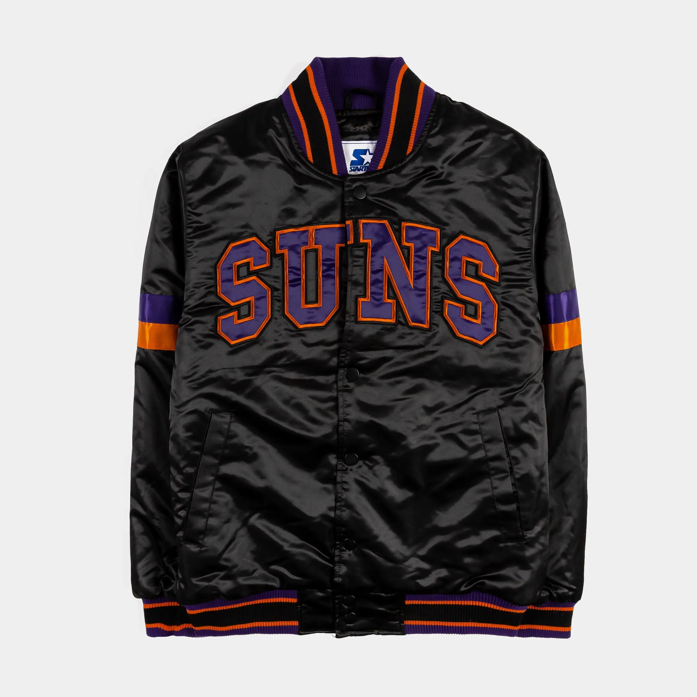 Shoe Palace Exclusive Phoenix Suns Home Game Varsity Mens Jacket (Black/Purple)