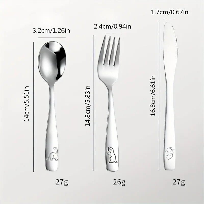 Stainless Steel Child Safety Cutlery Set Creative Cartoon Design