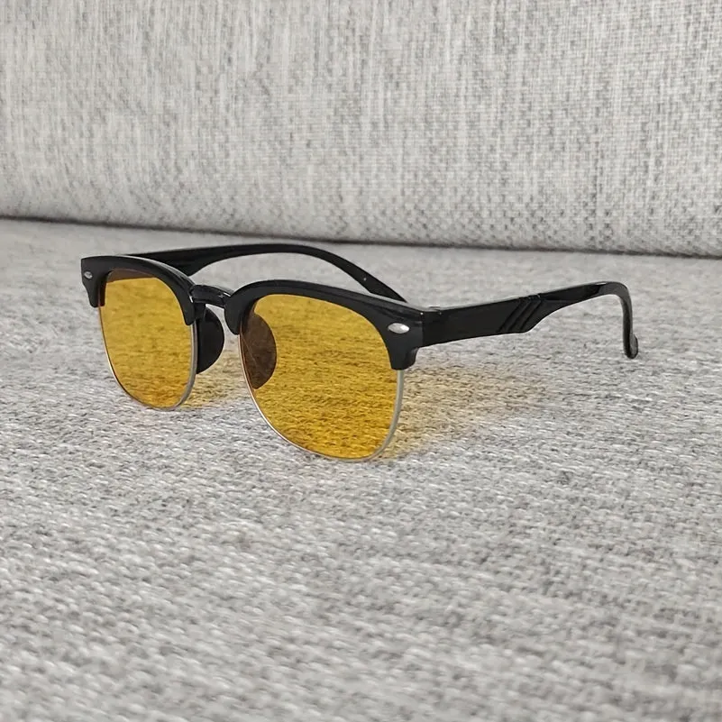 Stylish Half Frame Metal Sunglasses for Kids with Color Film