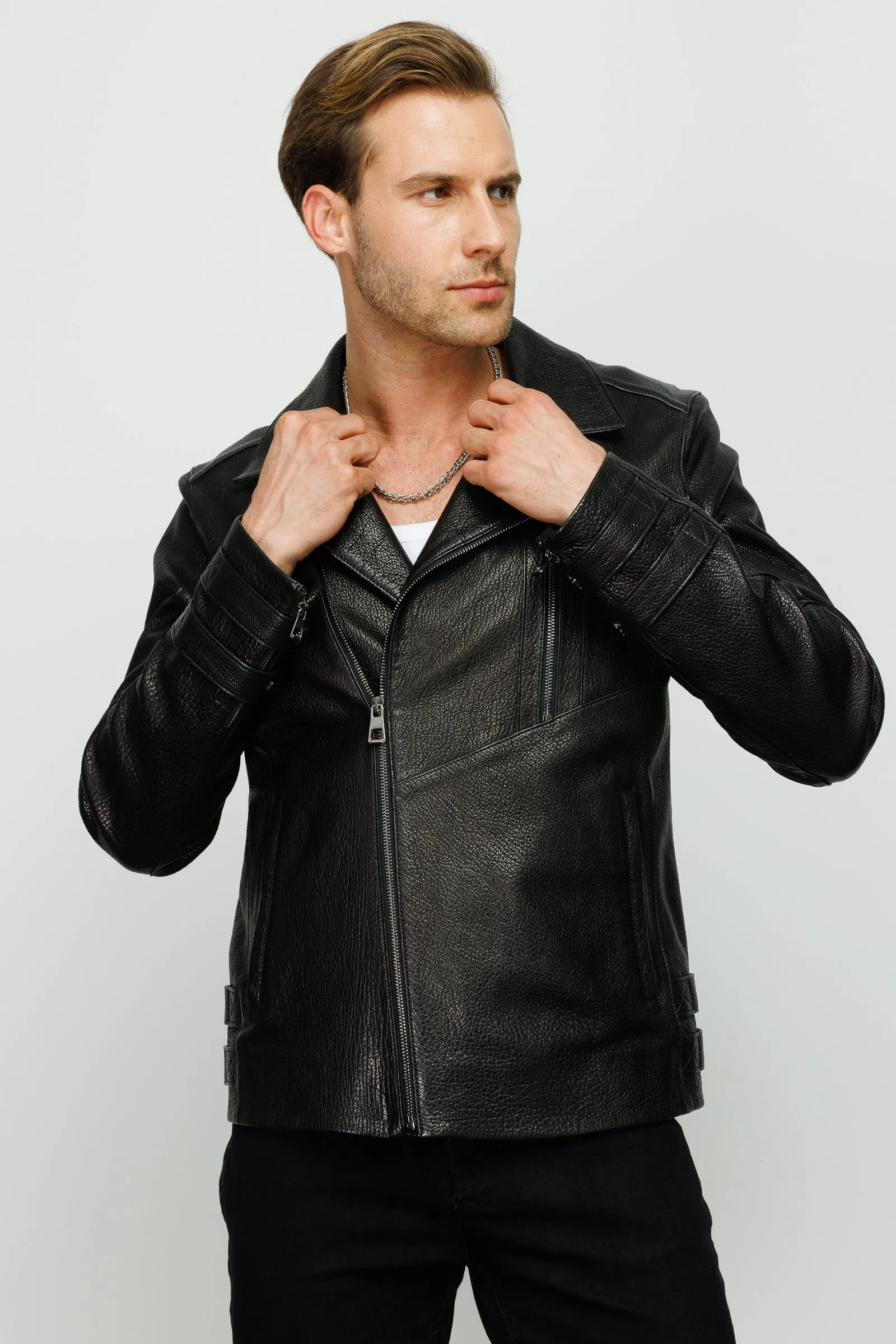 The Monala Black Leather Men Jacket