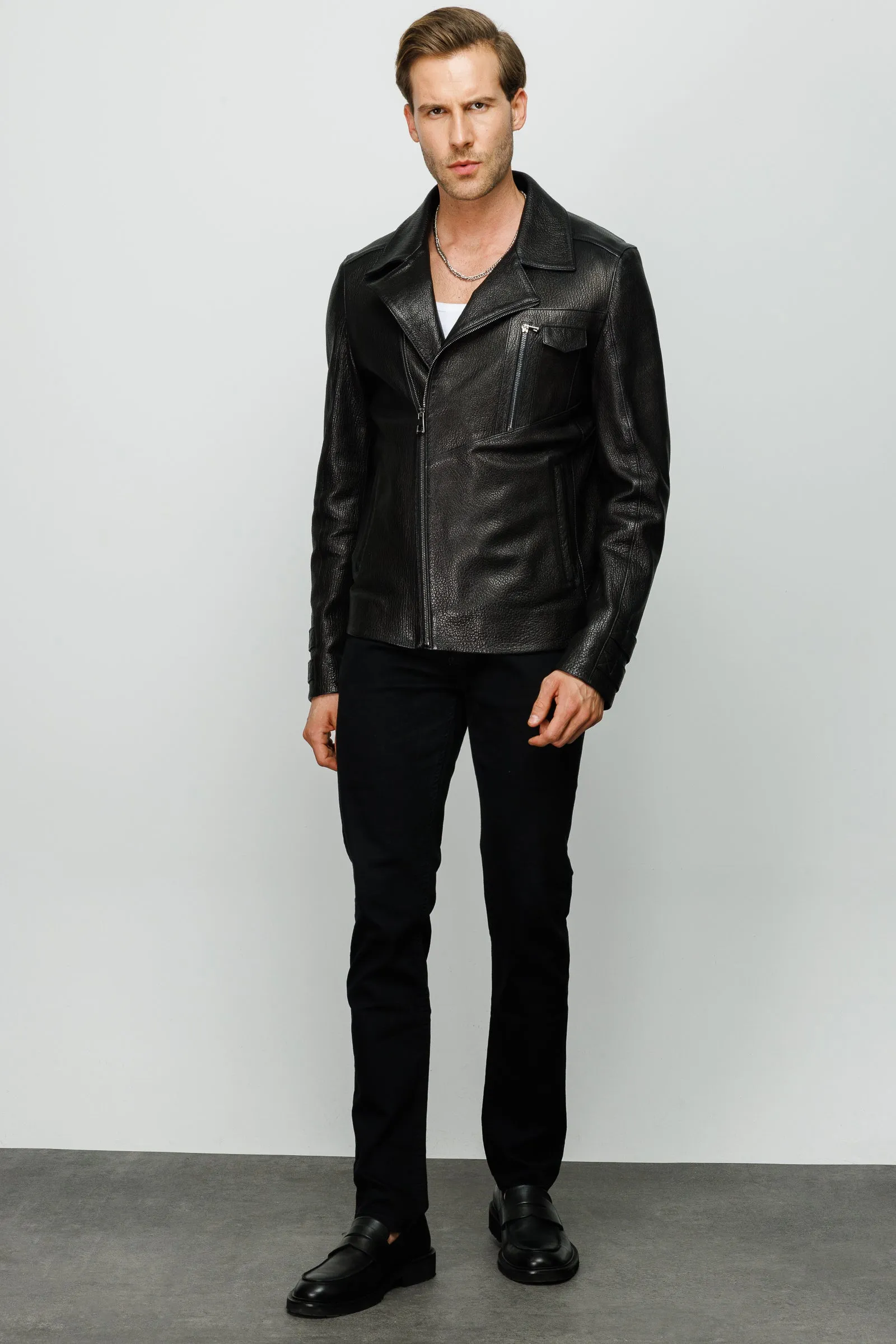 The Monala Black Leather Men Jacket