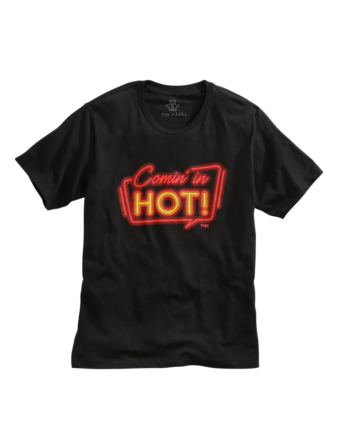 Tin Haul Mens Black 100% Cotton Comin in Hot S/S T-Shirt