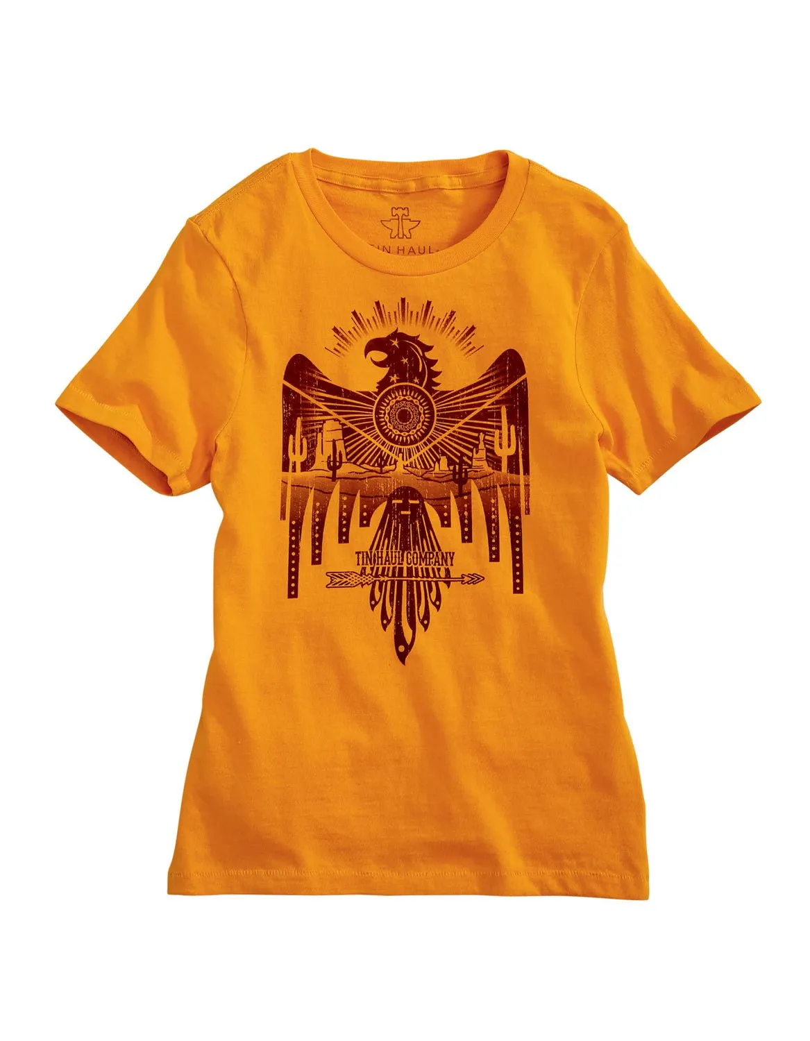 Tin Haul Womens Gold 100% Cotton Bold Eagle S/S T-Shirt