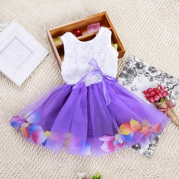 Toddler Baby Kid Girls Princess Party Tutu Lace Bow Flower Dresses Clothes Wholesale