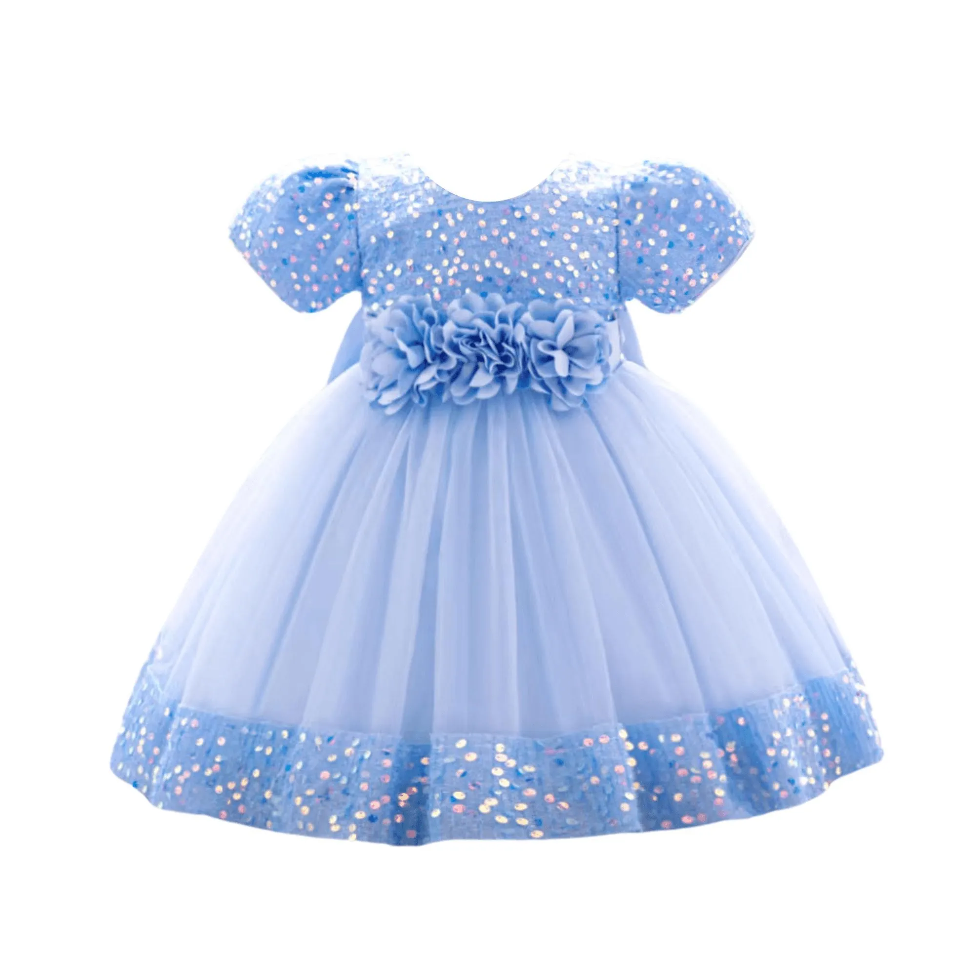 Toddler Girls 1st Birthday Dress Bow Cute Baby Baptism Gown Kids Wedding Party Elegant Princess Christmas Dress