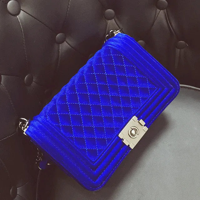 Velour Crossbody bag Fashion Women Bag Luxury Handbags Women Purses Designer Brand Ladies Chain Velvet Shoulder Messenger Bags